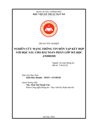 Nghiên cứu mạng thông tin hỗn hợp tạp kết hợp với học sâu cho bài toán phân lớp mã độc Android