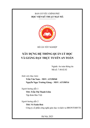 Xây dựng hệ thống quản lý học và giảng dạy trực tuyến an toàn