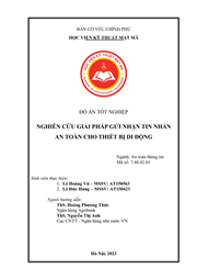 Nghiên cứu giải pháp gửi nhận tin nhắn an toàn cho thiết bị di động